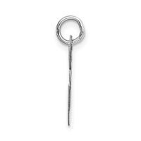 14K White Gold Medium Fancy Script Letter E Initial Charm view 2