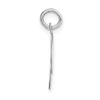 14K White Gold Medium Fancy Script Letter F Initial Charm view 2