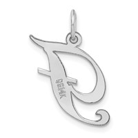 14K White Gold Medium Fancy Script Letter F Initial Charm view 4