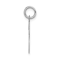 14K White Gold Medium Fancy Script Letter S Initial Charm view 2