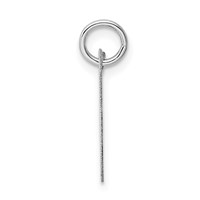14K White Gold Medium Fancy Script Letter V Initial Charm view 2