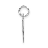 14K White Gold Medium Fancy Script Letter W Initial Charm view 2