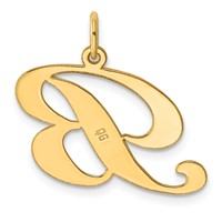 14K Large Fancy Script Letter B Initial Charm view 3