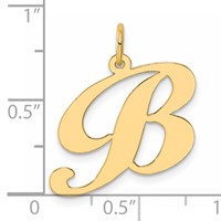 14K Large Fancy Script Letter B Initial Charm view 4