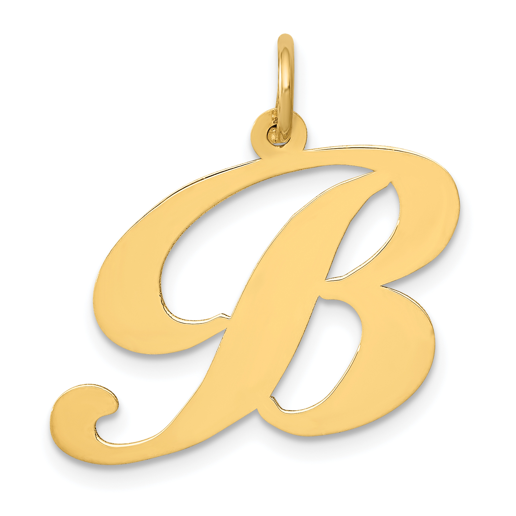 14k Large Fancy Script Letter B Initial Charm (YC654B)