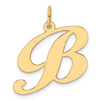 14K Large Fancy Script Letter B Initial Charm view 1