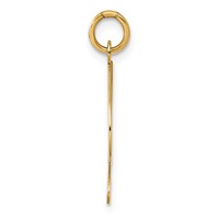 14K Yellow Gold Large Fancy Script Letter D Initial Charm view 2