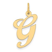 14K Large Fancy Script Letter G Initial Charm view 1
