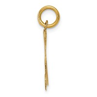 14K Yellow Gold Large Fancy Script Letter H Initial Charm view 2