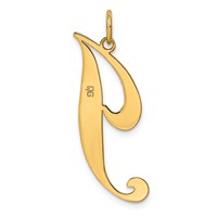 14K Large Fancy Script Letter J Initial Charm view 3