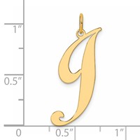 14K Large Fancy Script Letter J Initial Charm view 4