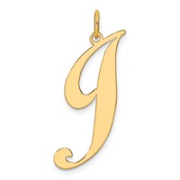 14K Large Fancy Script Letter J Initial Charm view 1