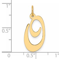14K Large Fancy Script Letter O Initial Charm view 4