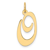 14K Large Fancy Script Letter O Initial Charm view 1