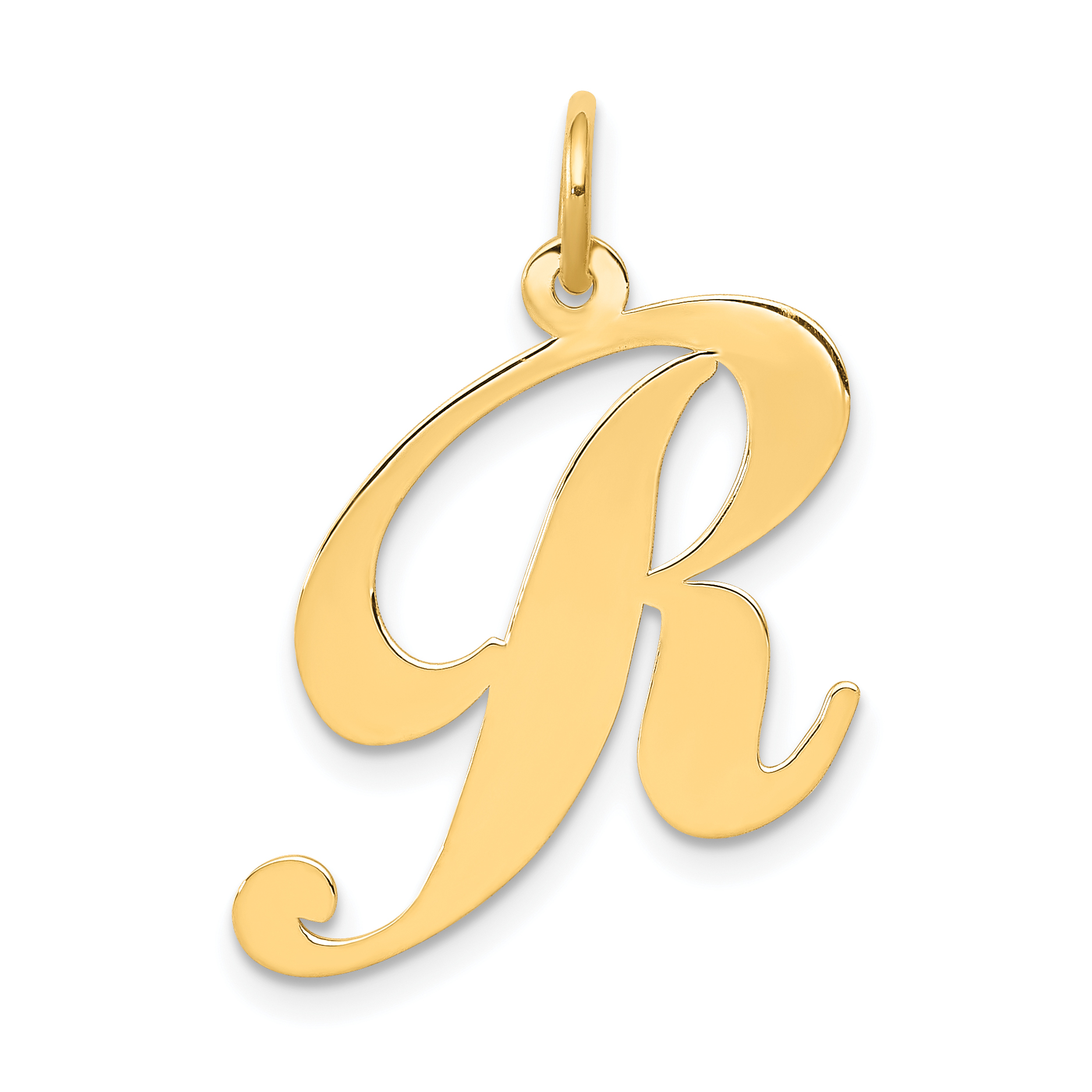 14k Large Fancy Script Letter R Initial Charm (YC654R)