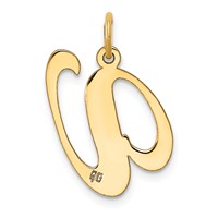 14K Large Fancy Script Letter V Initial Charm view 3