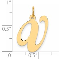 14K Large Fancy Script Letter V Initial Charm view 4
