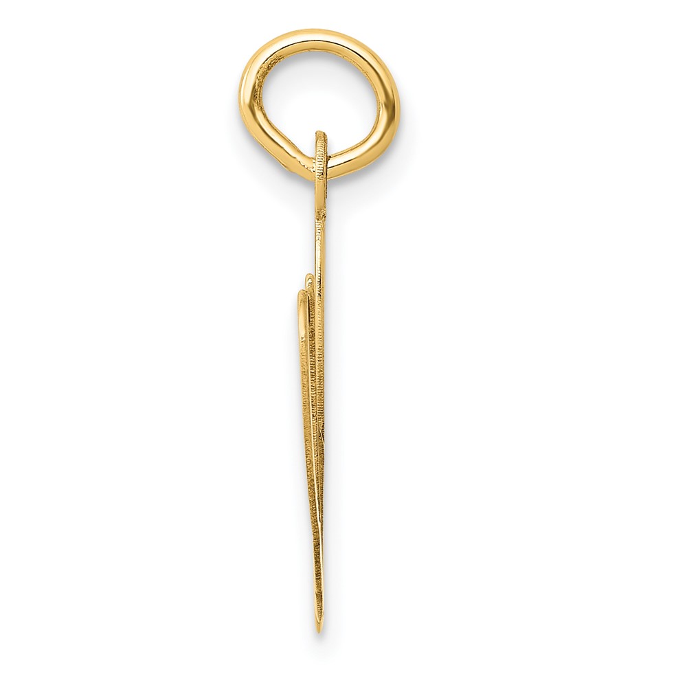 14k Large Fancy Script Letter W Initial Charm (YC654W)