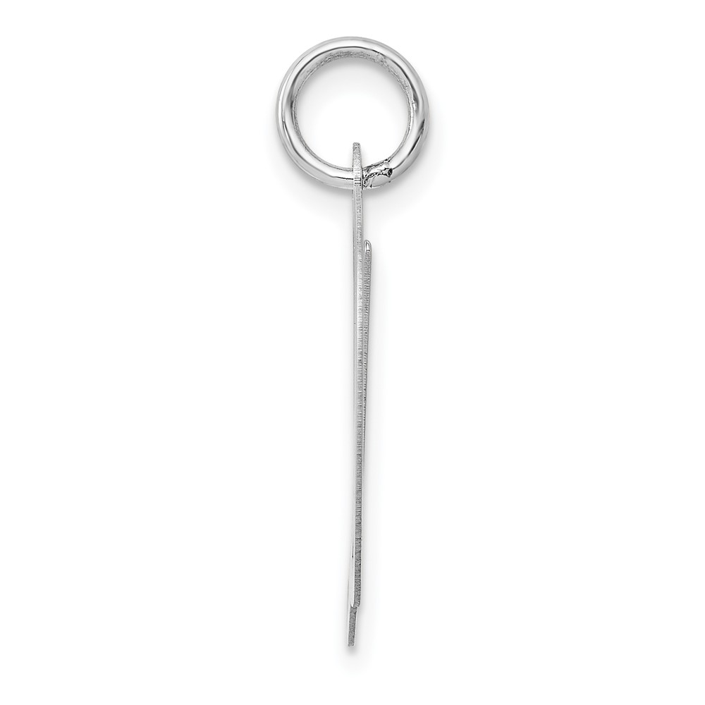 14k White Gold Large Fancy Script Letter D Initial Charm (YC655D)