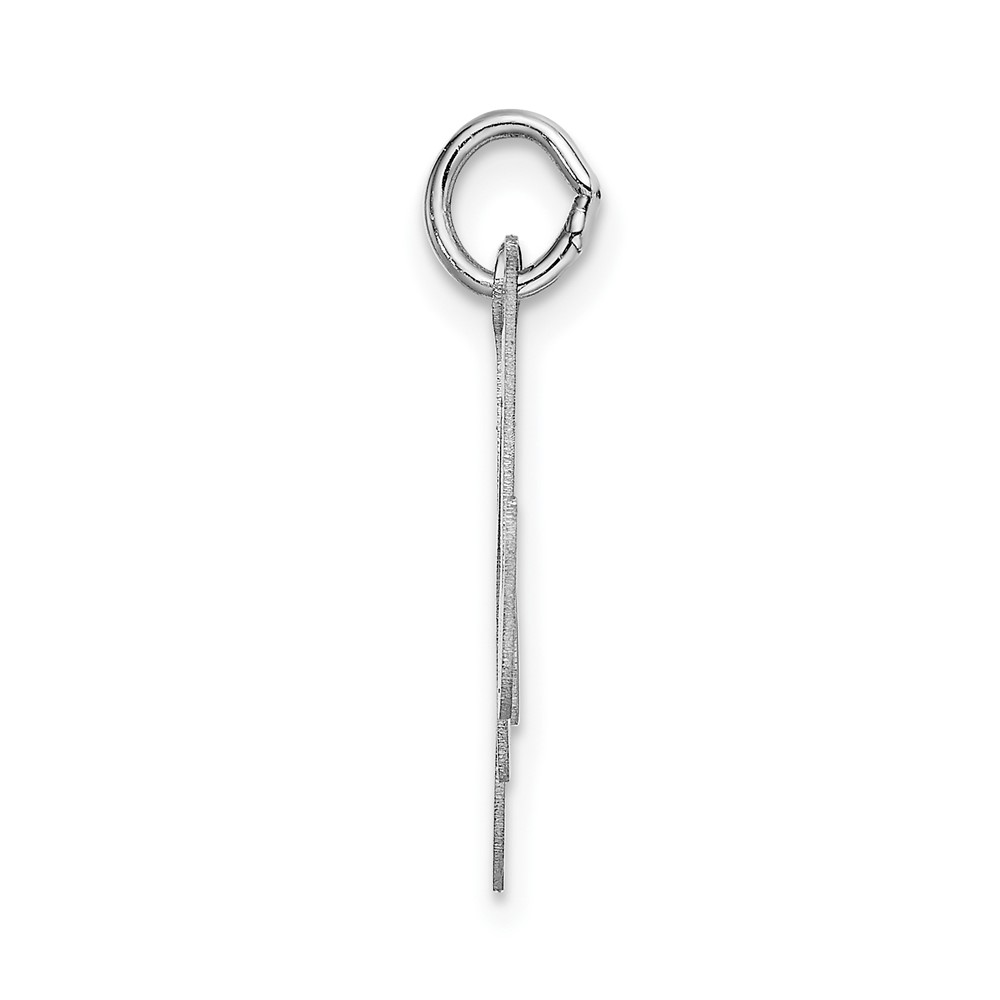 14k White Gold Large Fancy Script Letter M Initial Charm (YC655M)