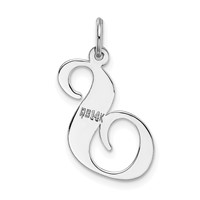 14K White Gold Large Fancy Script Letter S Initial Charm view 4