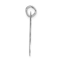 14K White Gold Large Fancy Script Letter T Initial Charm view 2