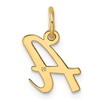 14K Yellow Gold Small Script Letter a Initial Charm view 3