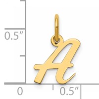 14K Yellow Gold Small Script Letter a Initial Charm view 4