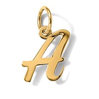 14K Yellow Gold Small Script Letter a Initial Charm view 5