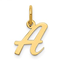 14K Yellow Gold Small Script Letter a Initial Charm view 1