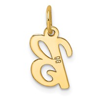 14K Yellow Gold Small Script Letter B Initial Charm view 3