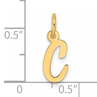 14K Small Script Letter C Initial Charm view 4