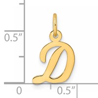 14K Small Script Letter D Initial Charm view 4