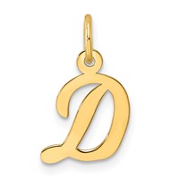 14K Small Script Letter D Initial Charm view 1