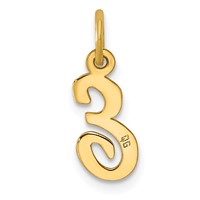 14K Yellow Gold Small Script Letter E Initial Charm view 3