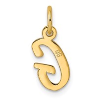 14K Yellow Gold Small Script Letter G Initial Charm view 3