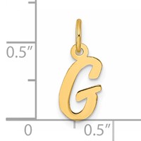 14K Yellow Gold Small Script Letter G Initial Charm view 4