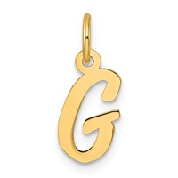 14K Yellow Gold Small Script Letter G Initial Charm view 1