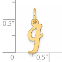 14K Small Script Letter I Initial Charm view 4