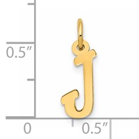 14K Small Script Letter J Initial Charm view 4