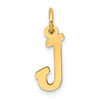 14K Small Script Letter J Initial Charm view 1