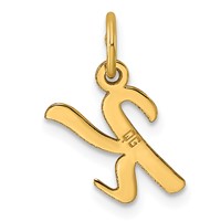 14K Yellow Gold Small Script Letter K Initial Charm view 3