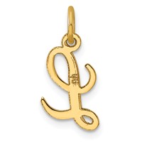 14K Small Script Letter L Initial Charm view 3