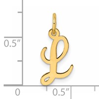 14K Small Script Letter L Initial Charm view 4