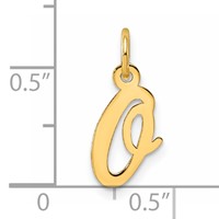 14K Yellow Gold Small Script Letter O Initial Charm view 4