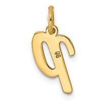 14K Yellow Gold Small Script Letter P Initial Charm view 3