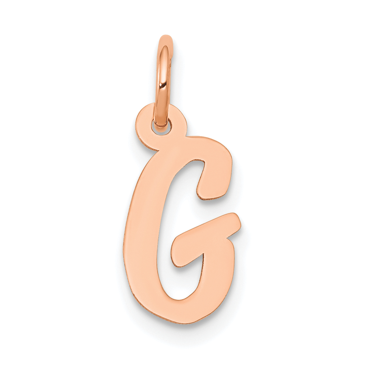 14k Rose Gold Small Script Letter G Initial Charm (YC658RG)
