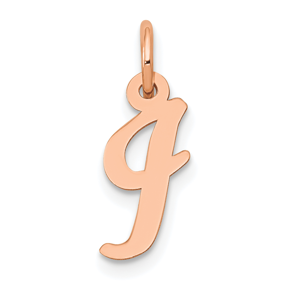 14k Rose Gold Small Script Letter I Initial Charm (YC658RI)