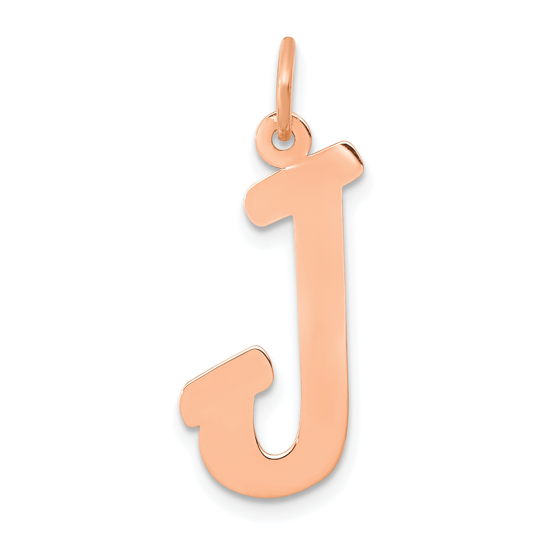 14k Rose Gold Small Script Letter J Initial Charm (YC658RJ)