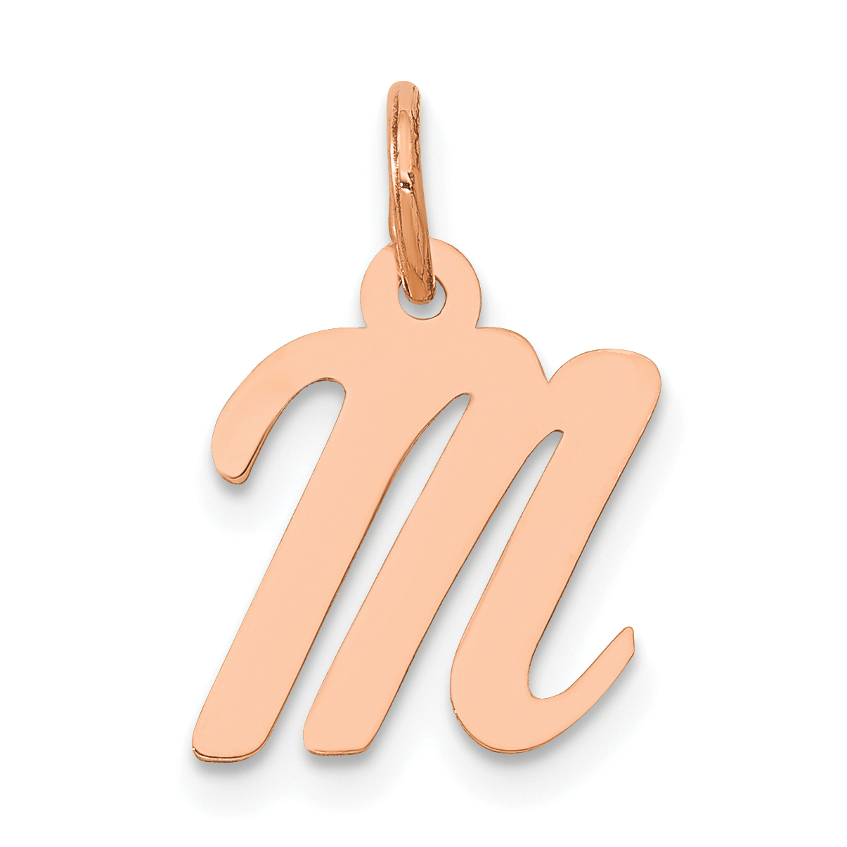 14k Rose Gold Small Script Letter M Initial Charm (YC658RM)